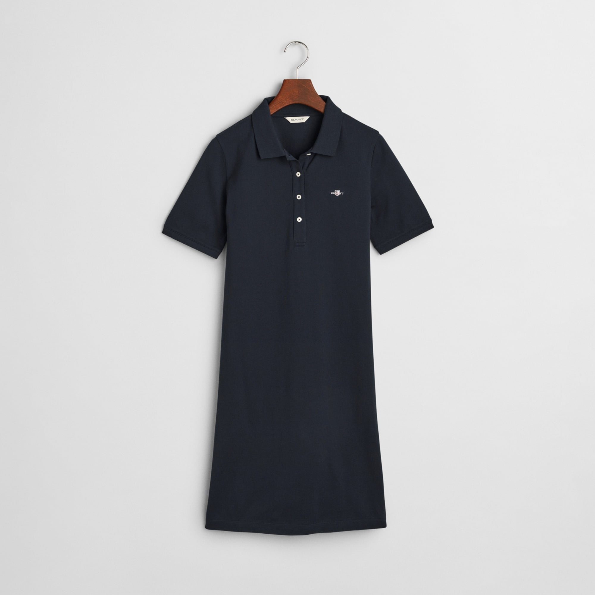 GANT Kadın Lacivert Regular Fit Polo Yaka Elbise