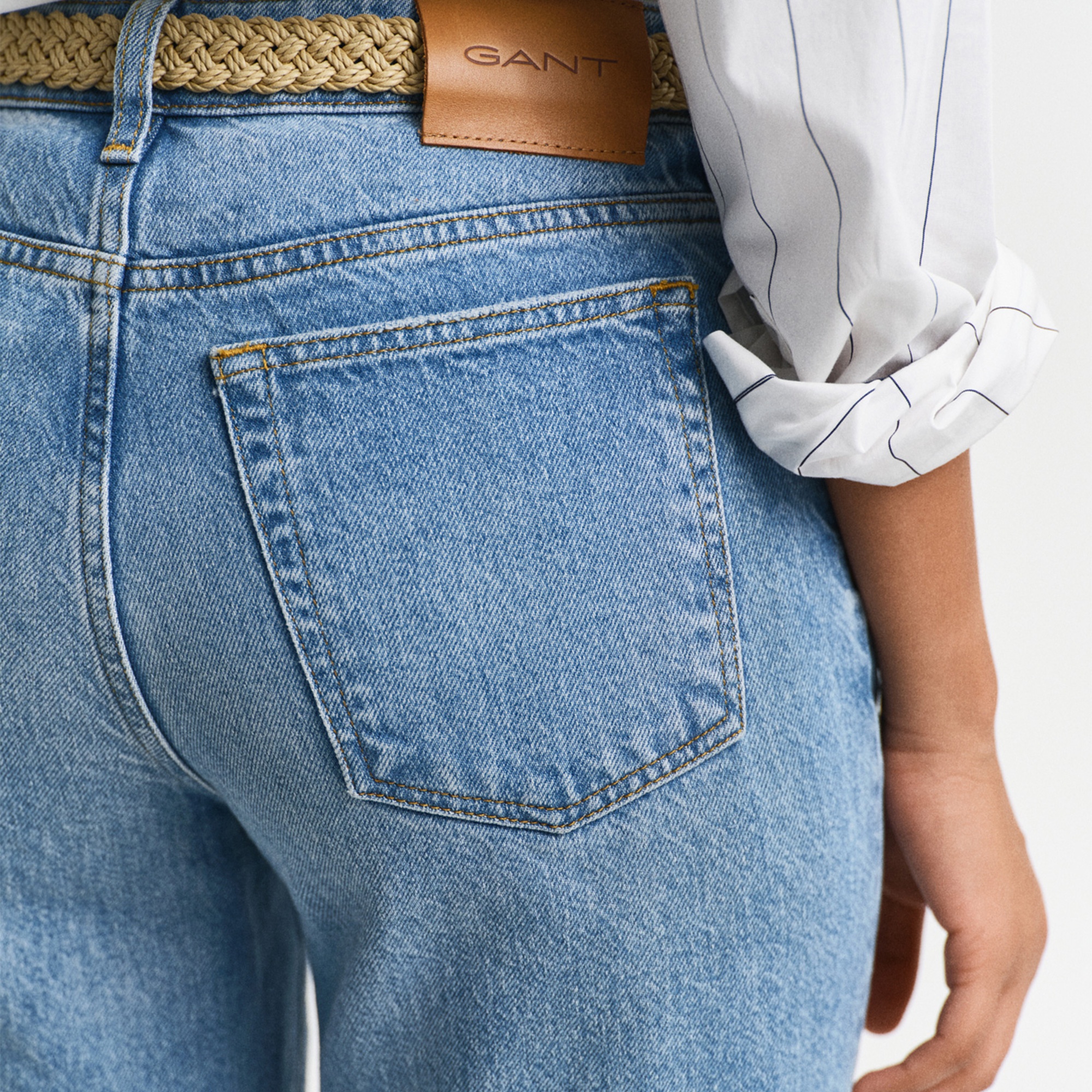 GANT Kadın Mavi Straight Fit Pantolon