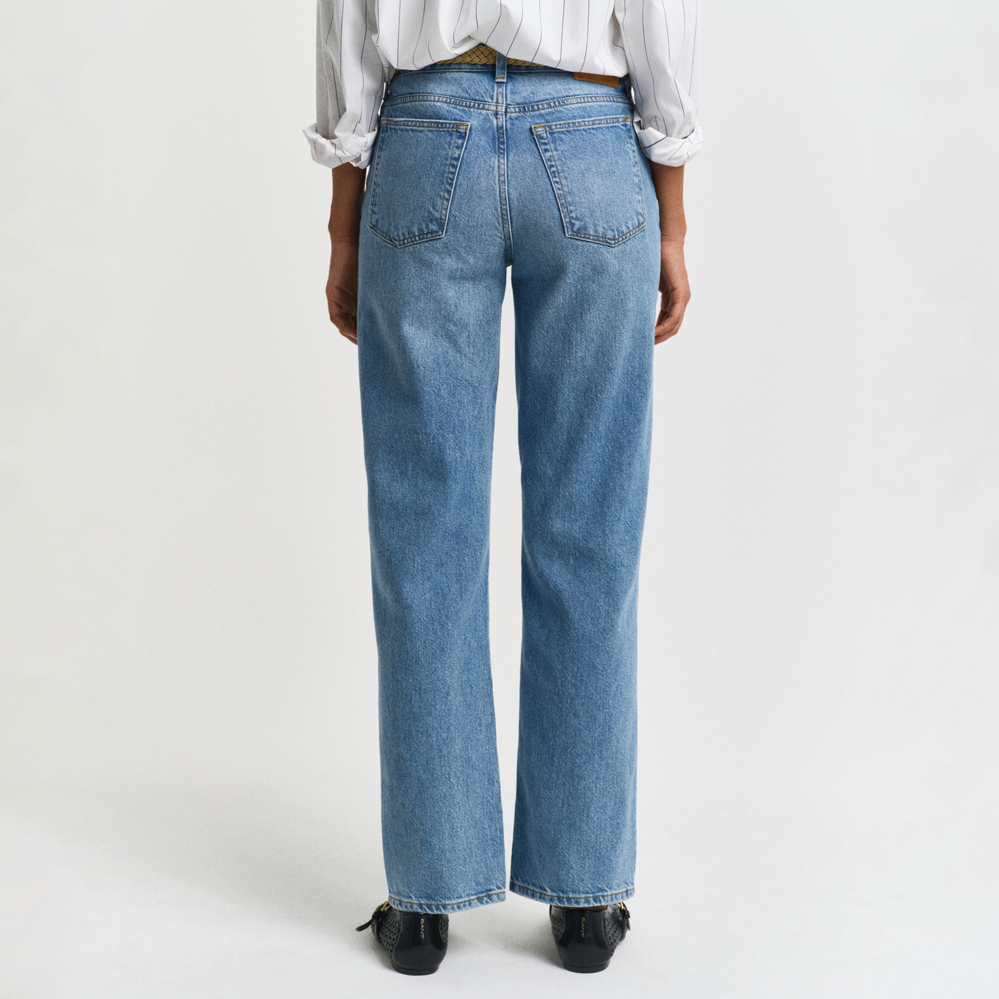 GANT Kadın Mavi Straight Fit Pantolon