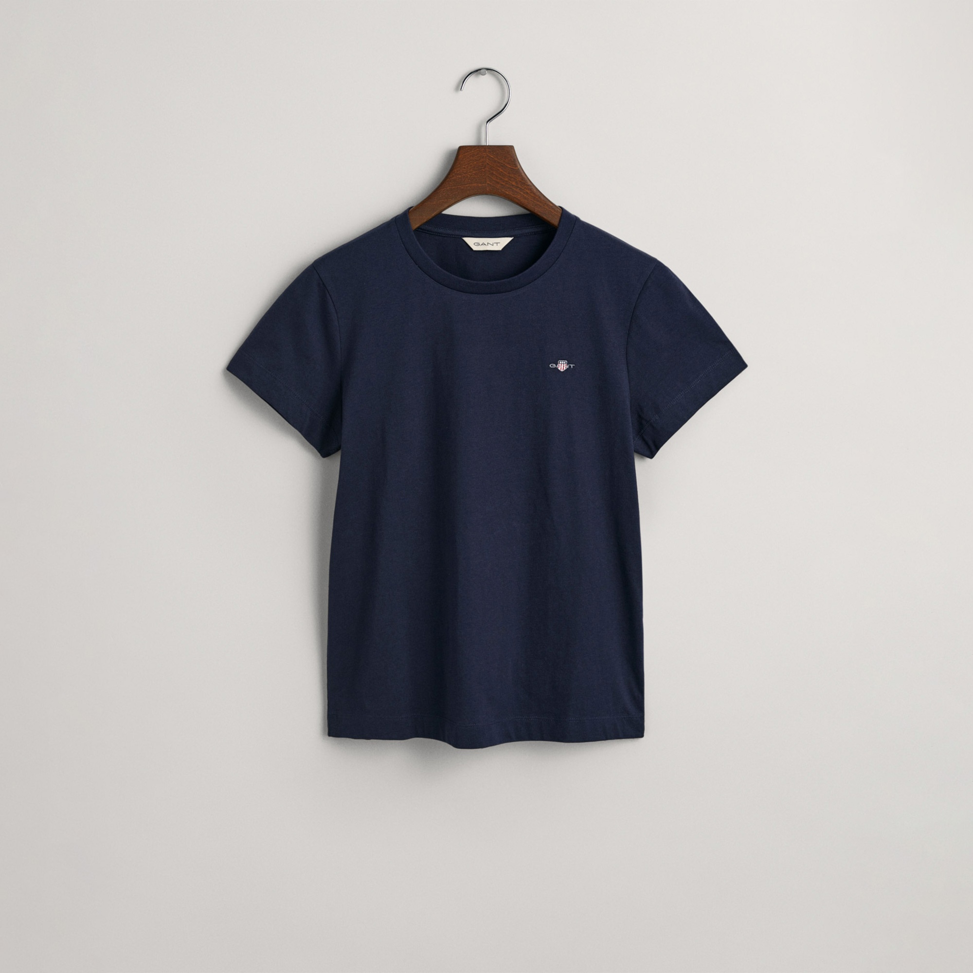 GANT Kadın Lacivert Regular Fit Bisiklet Yaka T-Shirt