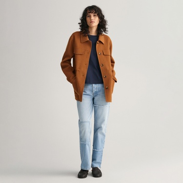  GANT Kadın Lacivert Regular Fit Bisiklet Yaka T-Shirt