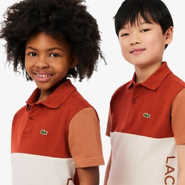  Lacoste Çocuk Renk Bloklu Bej Polo