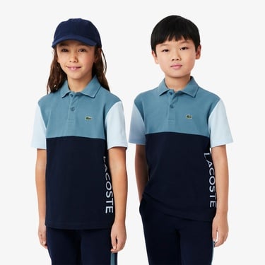  Çocuk Renk Bloklu Lacivert Polo