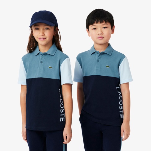  Lacoste Çocuk Renk Bloklu Lacivert Polo