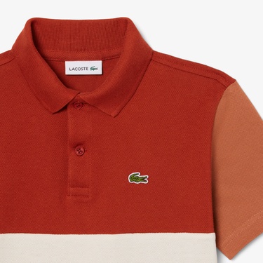  Lacoste Çocuk Renk Bloklu Bej Polo