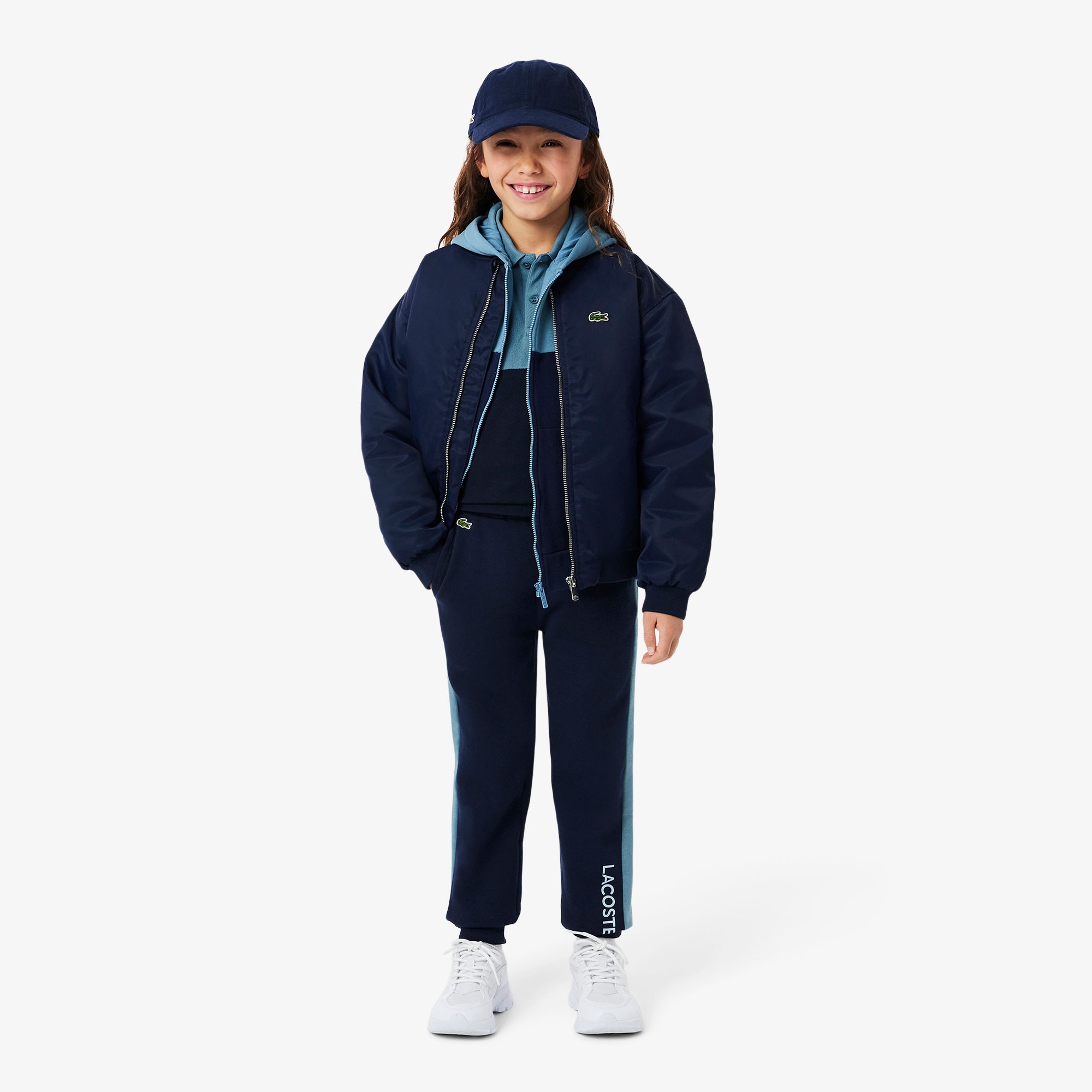 Lacoste Çocuk Renk Bloklu Lacivert Polo