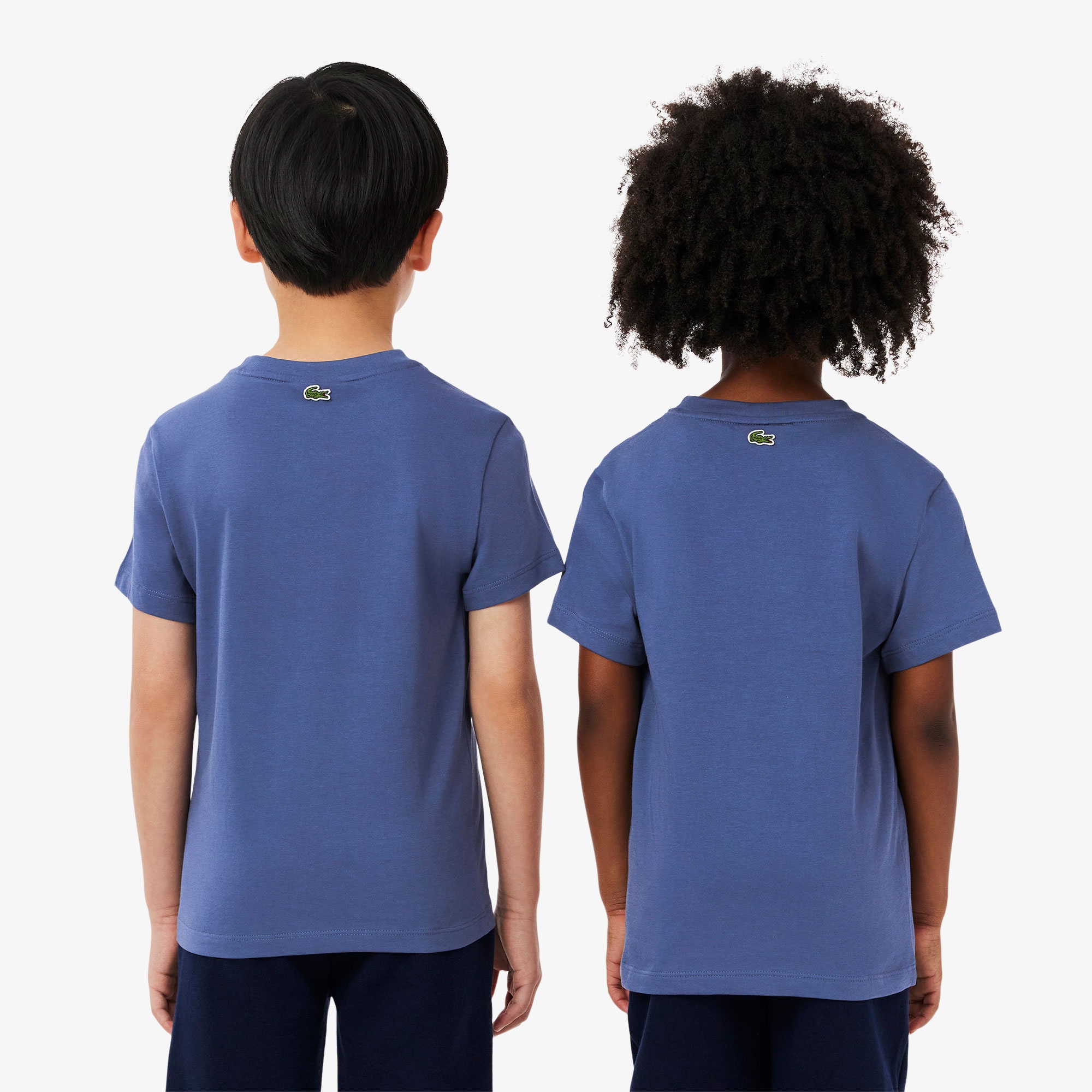 Çocuk Bisiklet Yaka Desenli Mor T-Shirt