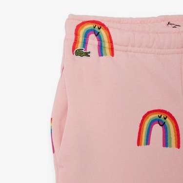  Lacoste Çocuk Desenli Pembe Şort