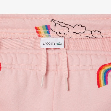  Lacoste Çocuk Desenli Pembe Şort