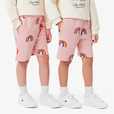  Lacoste Çocuk Desenli Pembe Şort