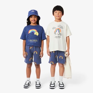  Lacoste Çocuk Desenli Lacivert Şort