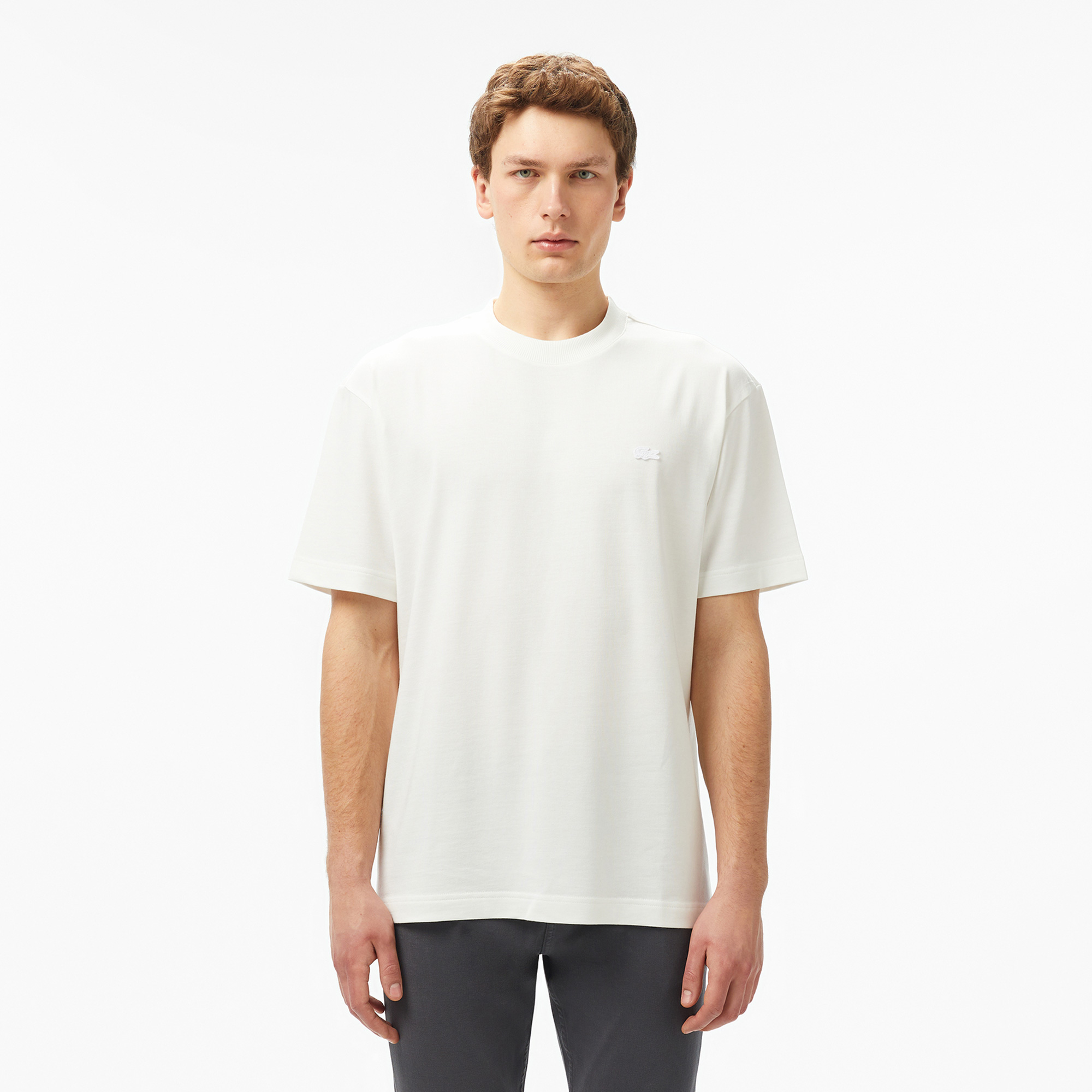  Lacoste Erkek Relaxed Fit Bisiklet Yaka Beyaz T-Shirt