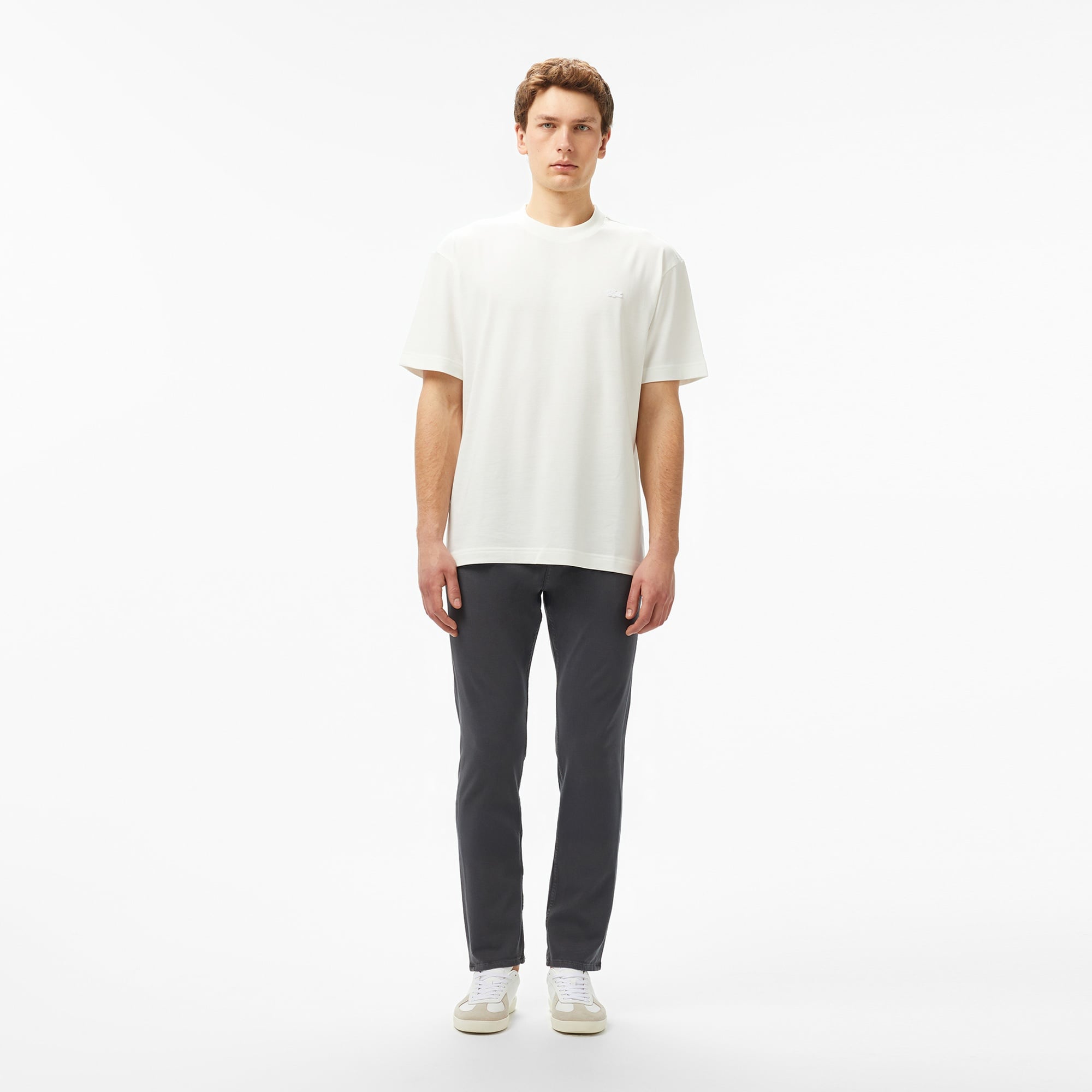 Lacoste Erkek Relaxed Fit Bisiklet Yaka Beyaz T-Shirt
