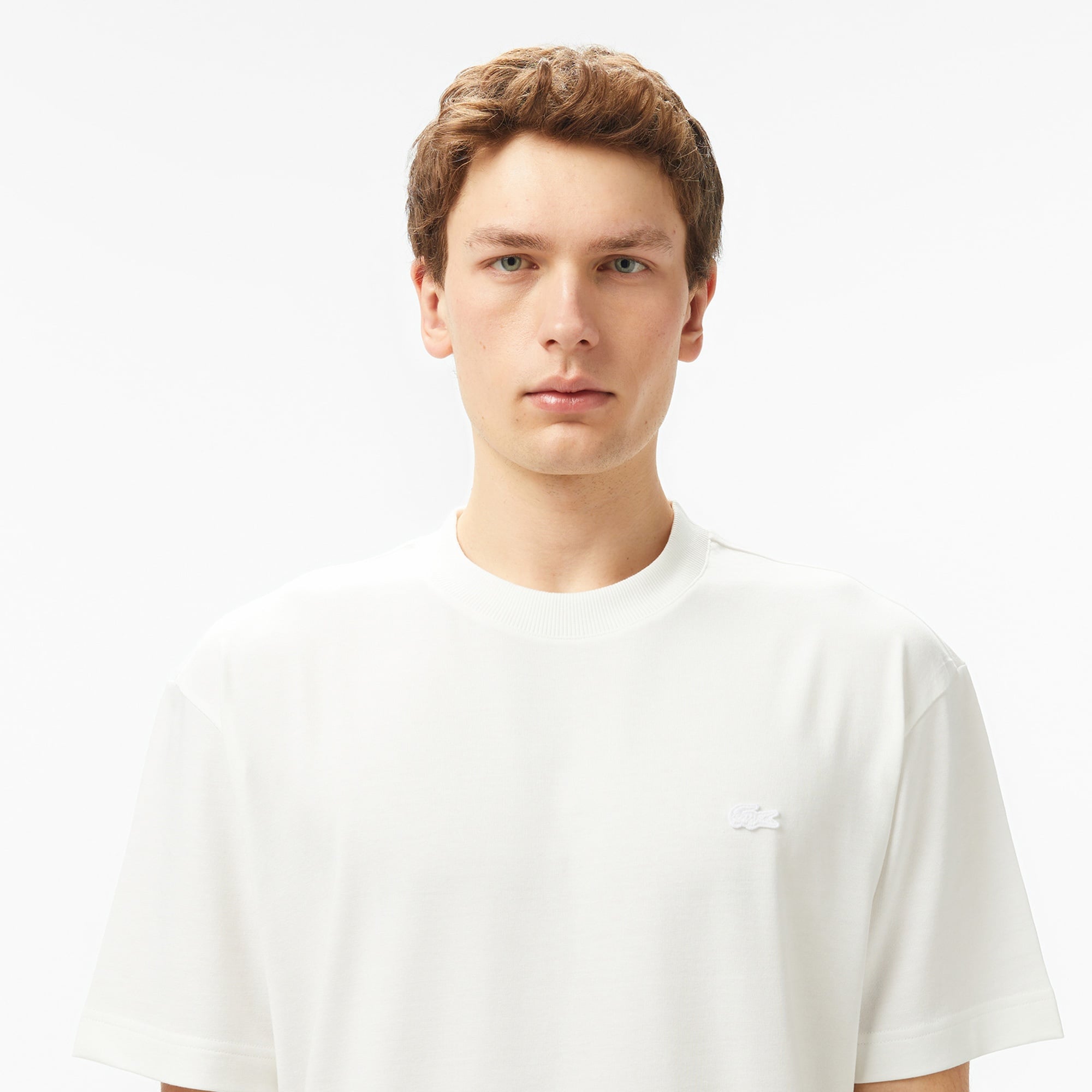 Lacoste Erkek Relaxed Fit Bisiklet Yaka Beyaz T-Shirt