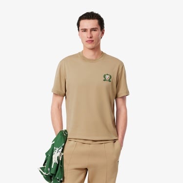  Lacoste Erkek Classic Fit Bisiklet Yaka Bej T-Shirt