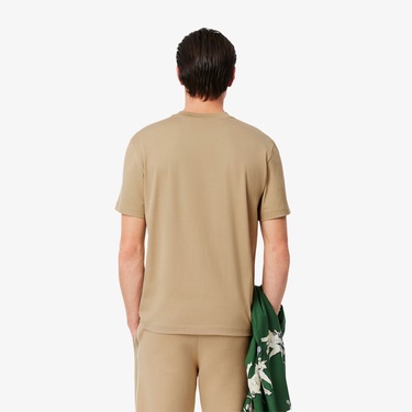  Lacoste Erkek Classic Fit Bisiklet Yaka Bej T-Shirt