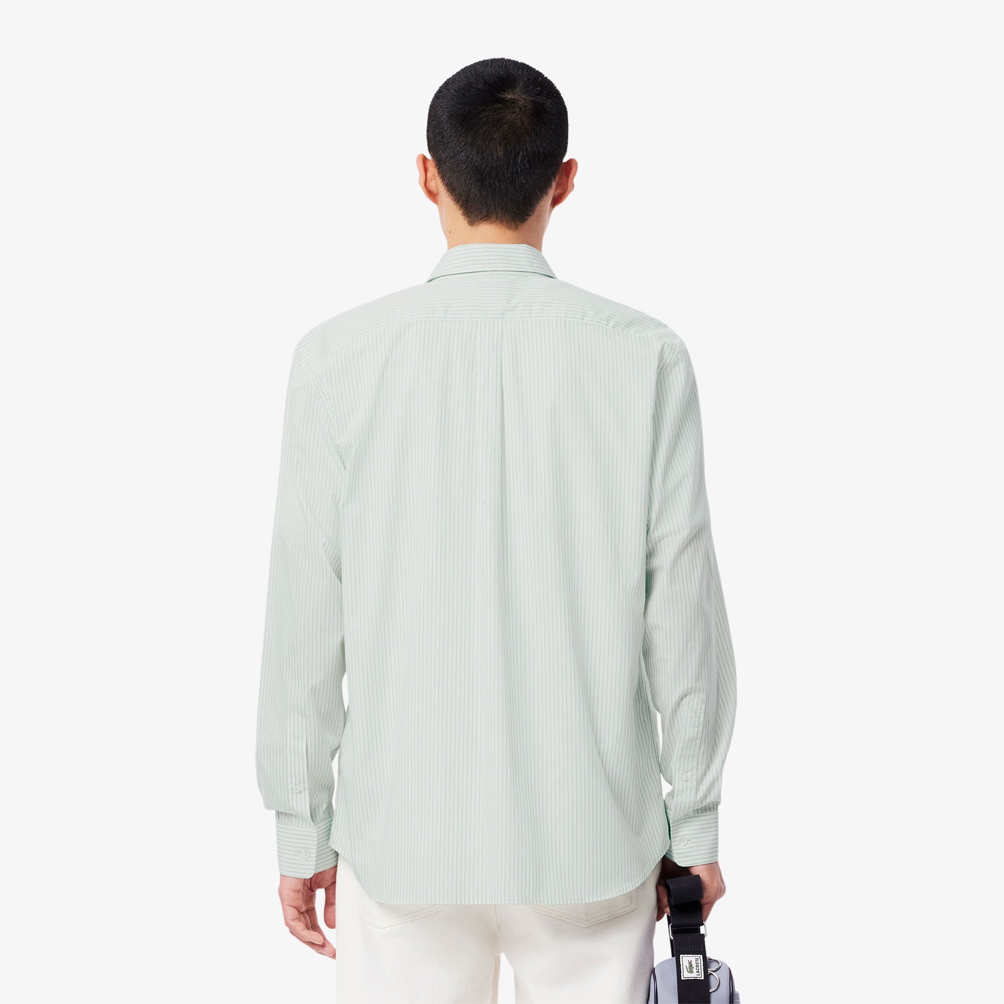 Lacoste Erkek Regular Fit Çizgili Açık Yeşil Gömlek