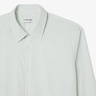  Lacoste Erkek Regular Fit Çizgili Açık Yeşil Gömlek