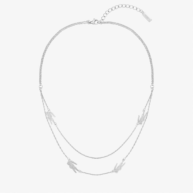  Lacoste Crocodile Kadın Gri Kolye