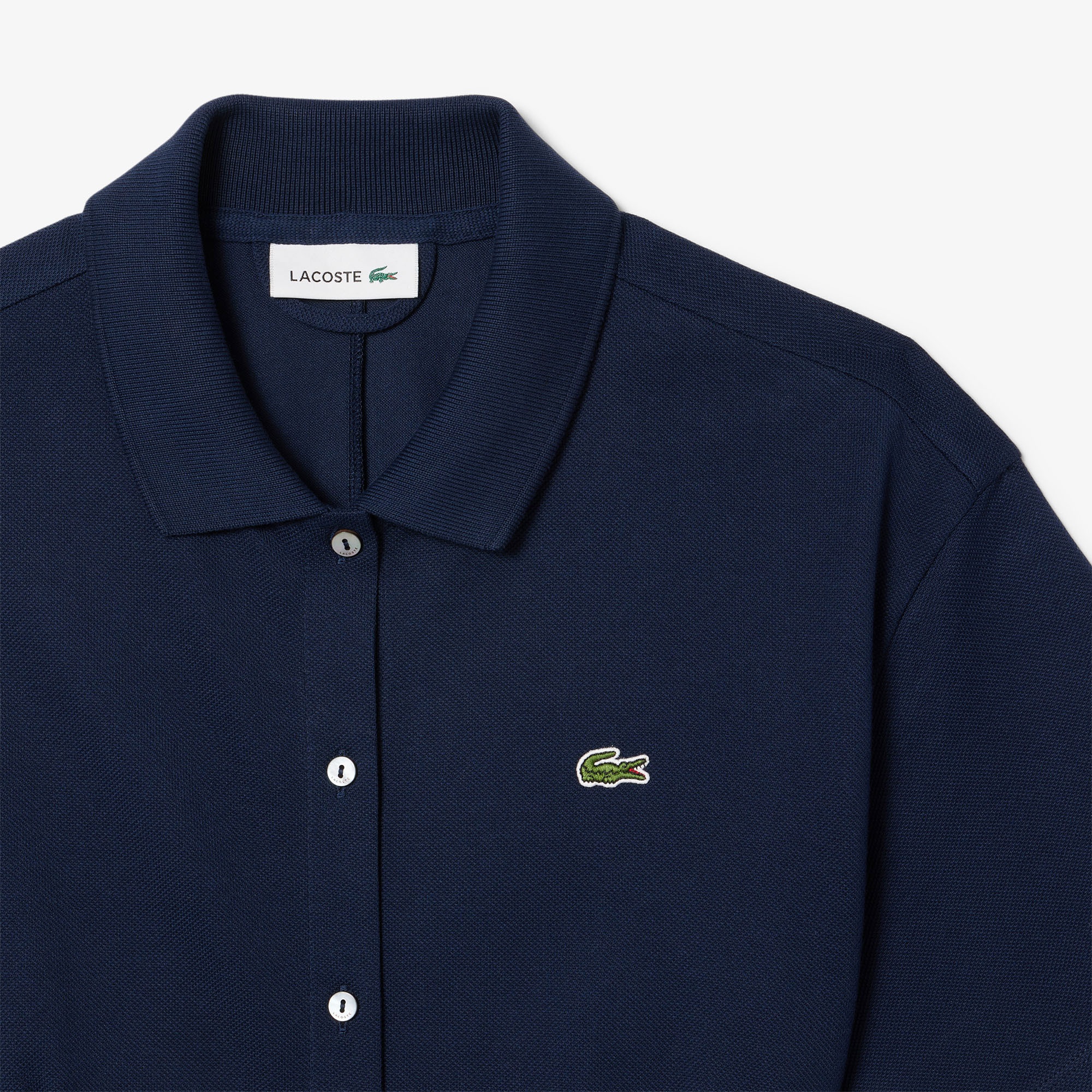 Lacoste Kadın Flare Fit Kısa Kollu Polo Yaka Lacivert Elbise