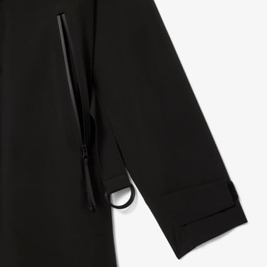  Kadın Oversize Fit Kapüşonlu Siyah Trençkot