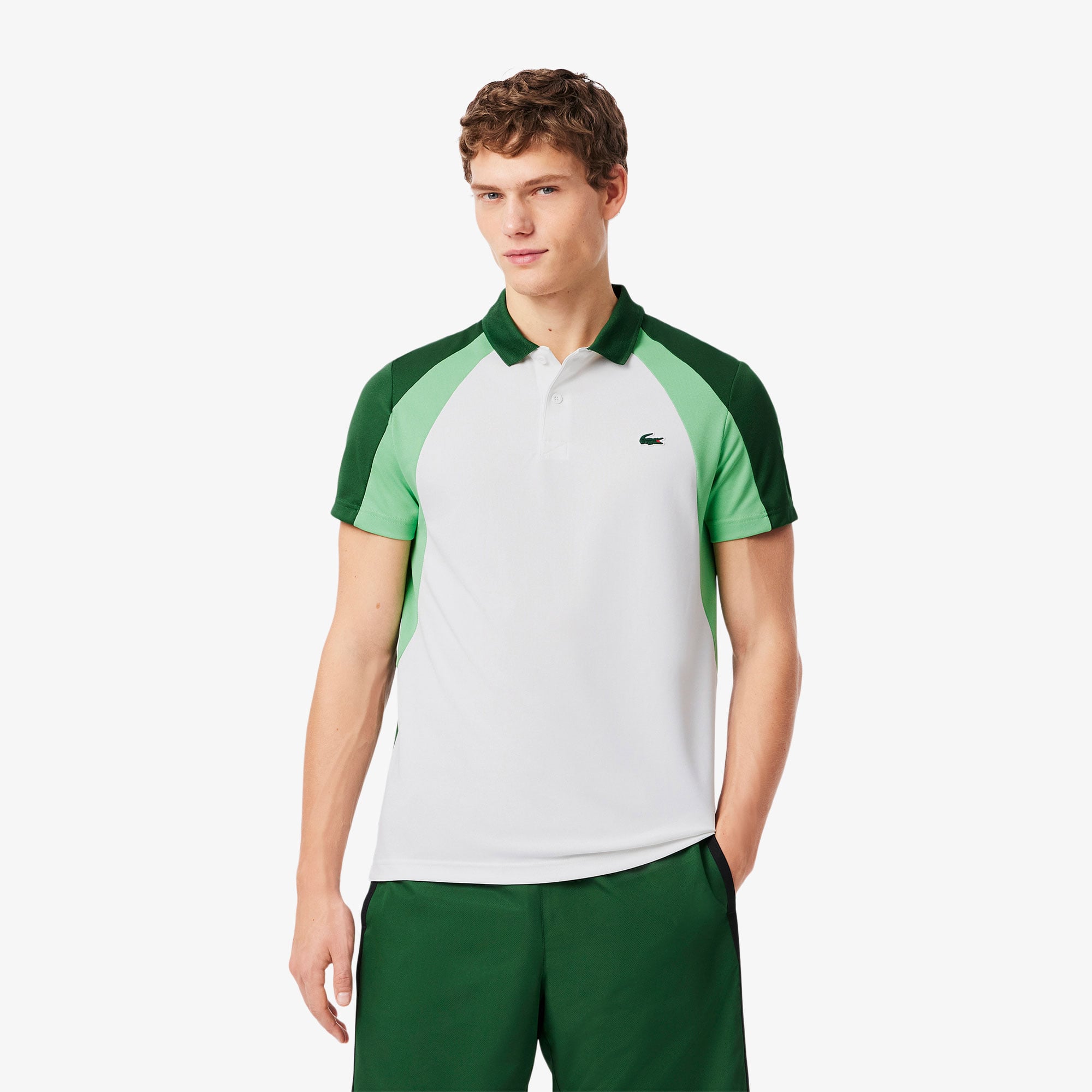  SPORT Erkek Regular Fit Renk Bloklu Beyaz Polo