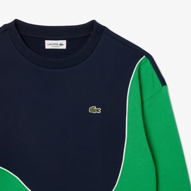  Lacoste Çocuk Bisiklet Yaka Renk Bloklu Lacivert Sweatshirt