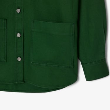  Lacoste Kadın Relaxed Fit Denim Yeşil Ceket