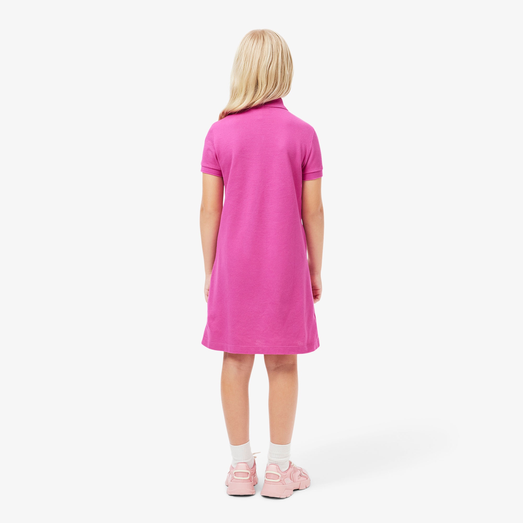 Lacoste Kız Çocuk Kısa Kollu Polo Yaka Pembe Elbise