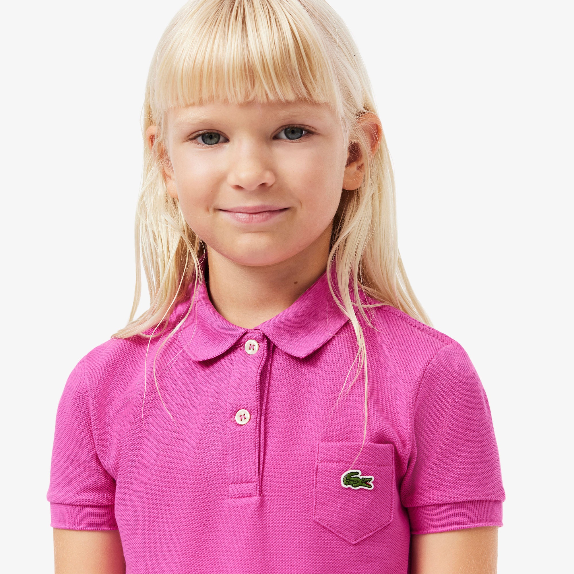 Lacoste Kız Çocuk Kısa Kollu Polo Yaka Pembe Elbise
