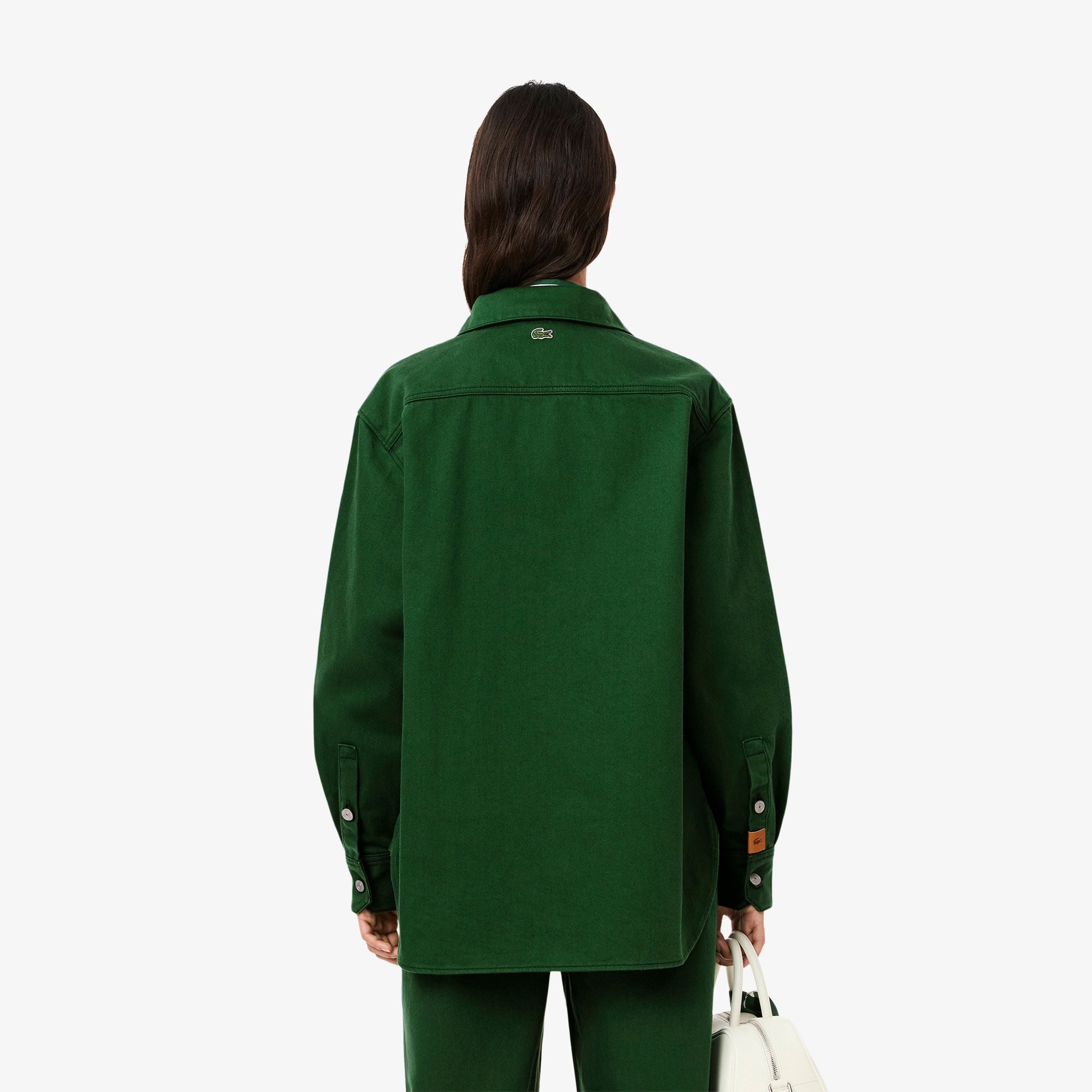 Lacoste Kadın Relaxed Fit Denim Yeşil Ceket