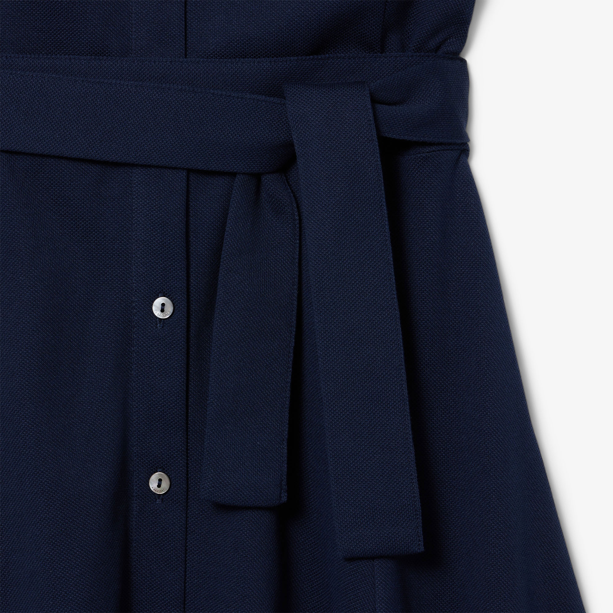 Lacoste Kadın Flare Fit Kısa Kollu Polo Yaka Lacivert Elbise