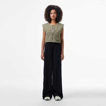  Lacoste Kadın Regular Fit Kolsuz Fermuarlı Haki Gömlek