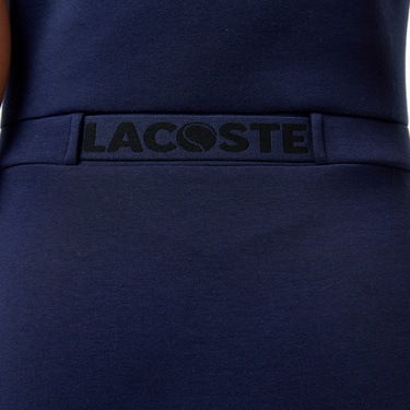  Lacoste Kadın Regular Fit Kolsuz Yarım Fermuarlı Renk Bloklu Lacivert Elbise