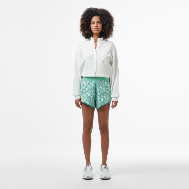  Kadın Relaxed Fit Monogram Açık Yeşil Şort