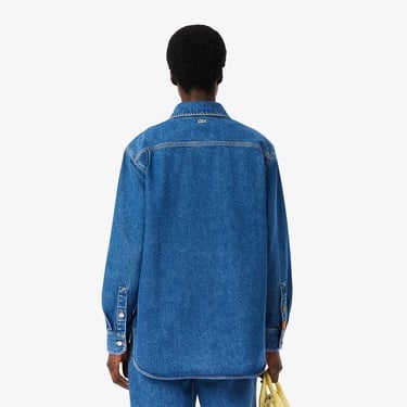  Lacoste Kadın Relaxed Fit Denim Lacivert Ceket