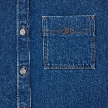  Lacoste Kadın Relaxed Fit Denim Lacivert Ceket