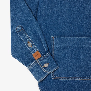  Lacoste Kadın Relaxed Fit Denim Lacivert Ceket