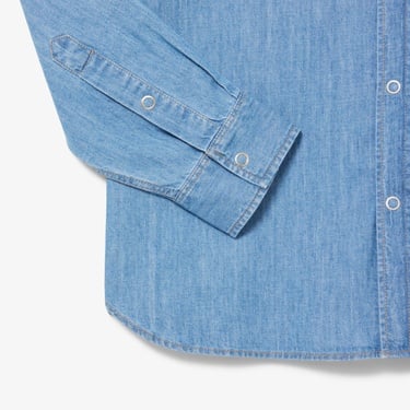  Erkek Regular Fit Denim Mavi Gömlek