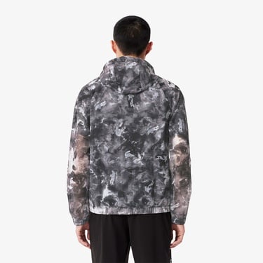  Lacoste Erkek Kapüşonlu Baskılı Siyah Ceket