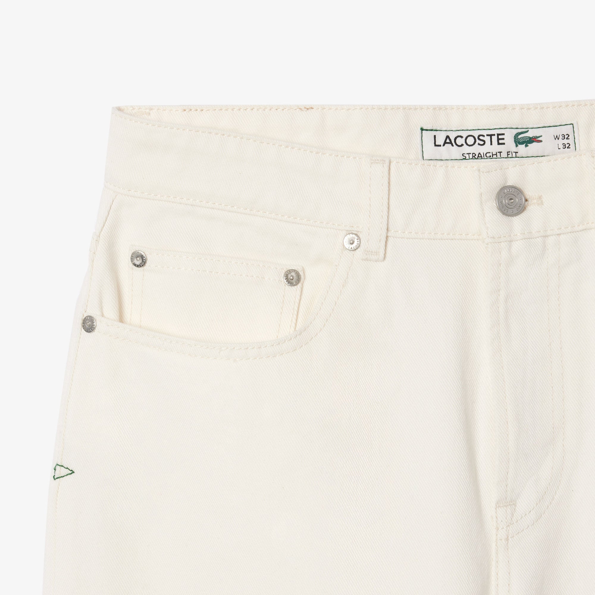 Lacoste Erkek Straight Fit Beyaz Jean Pantolon