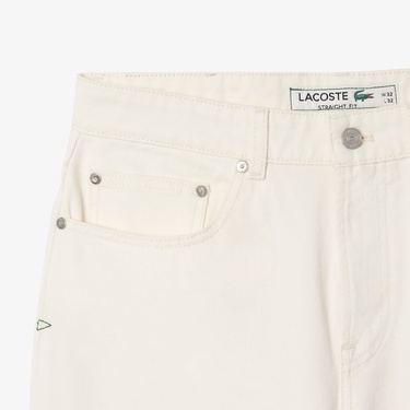  Lacoste Erkek Straight Fit Beyaz Jean Pantolon