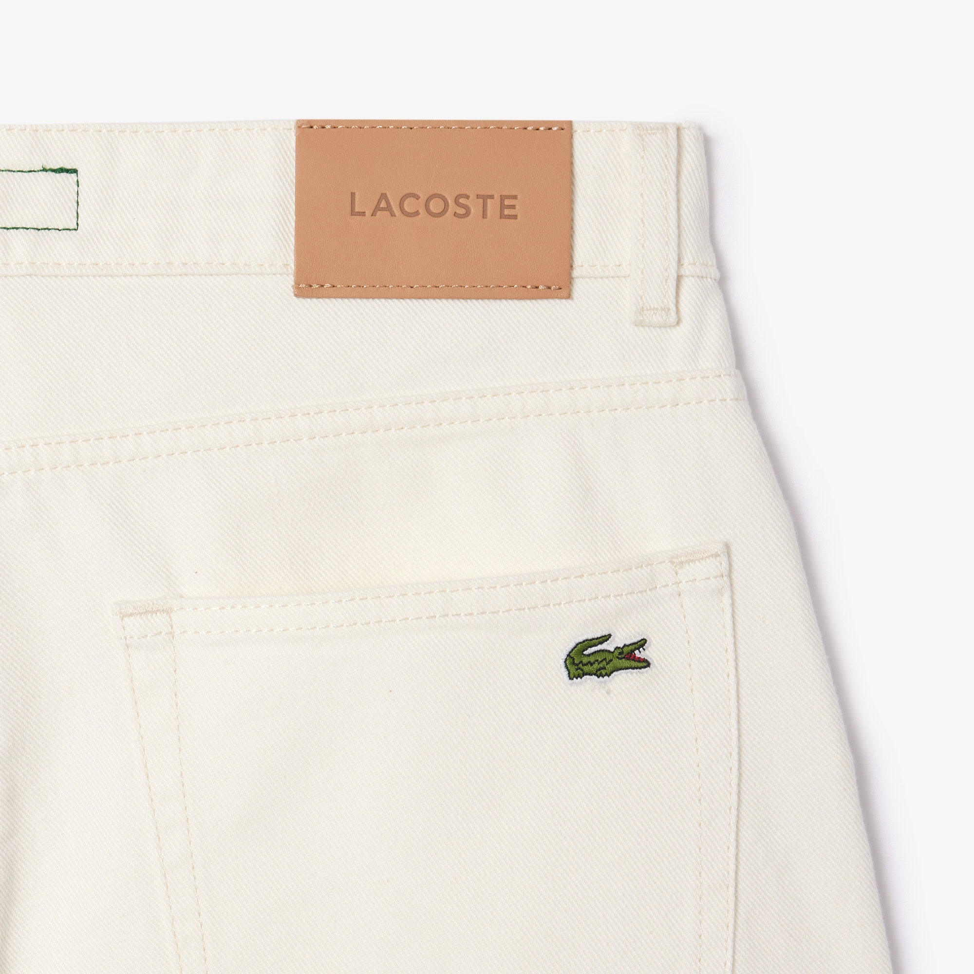 Lacoste Erkek Straight Fit Beyaz Jean Pantolon