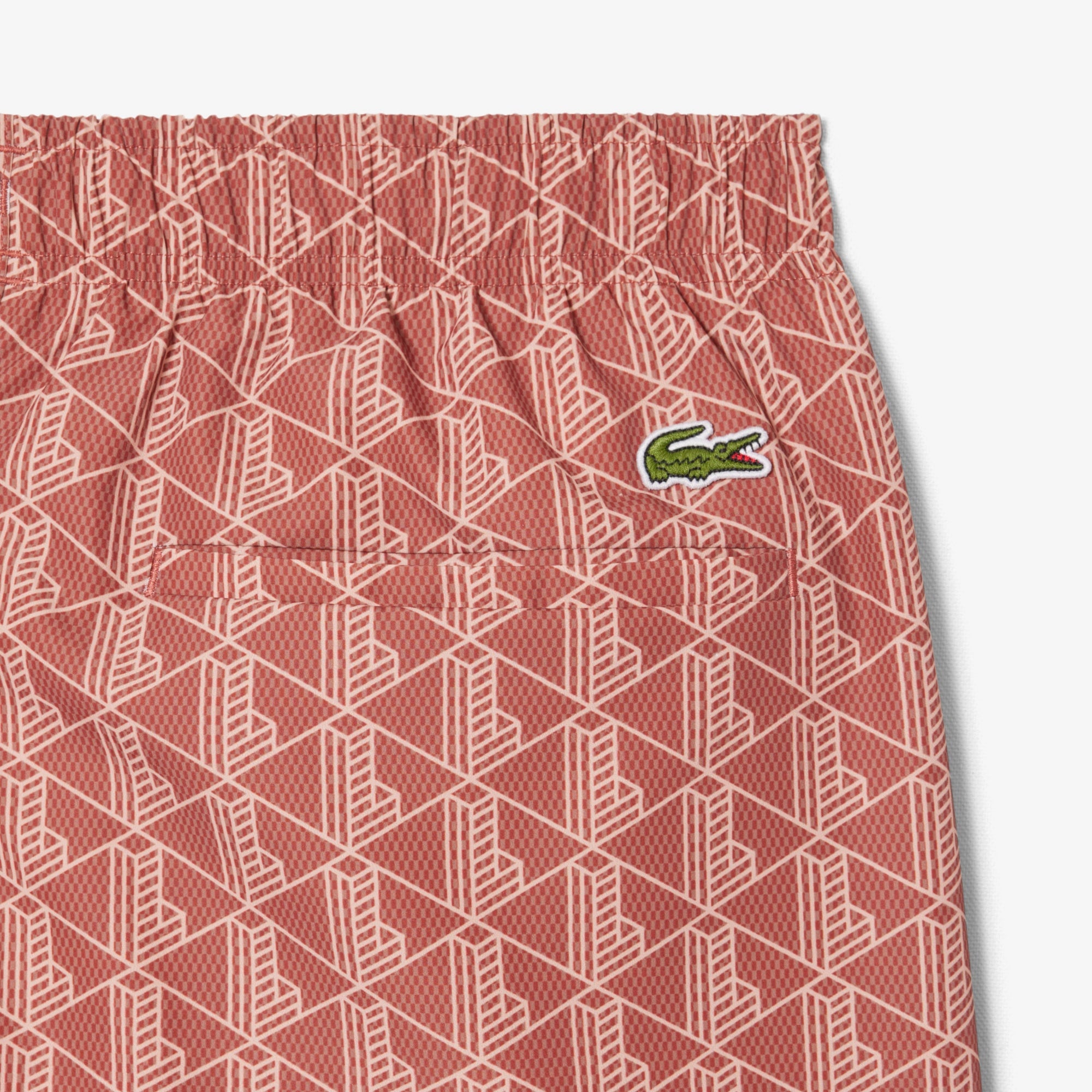 Lacoste Mid Monogram Print Swim Erkek Turuncu Mayo