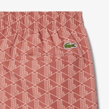  Lacoste Mid Monogram Print Swim Erkek Turuncu Mayo