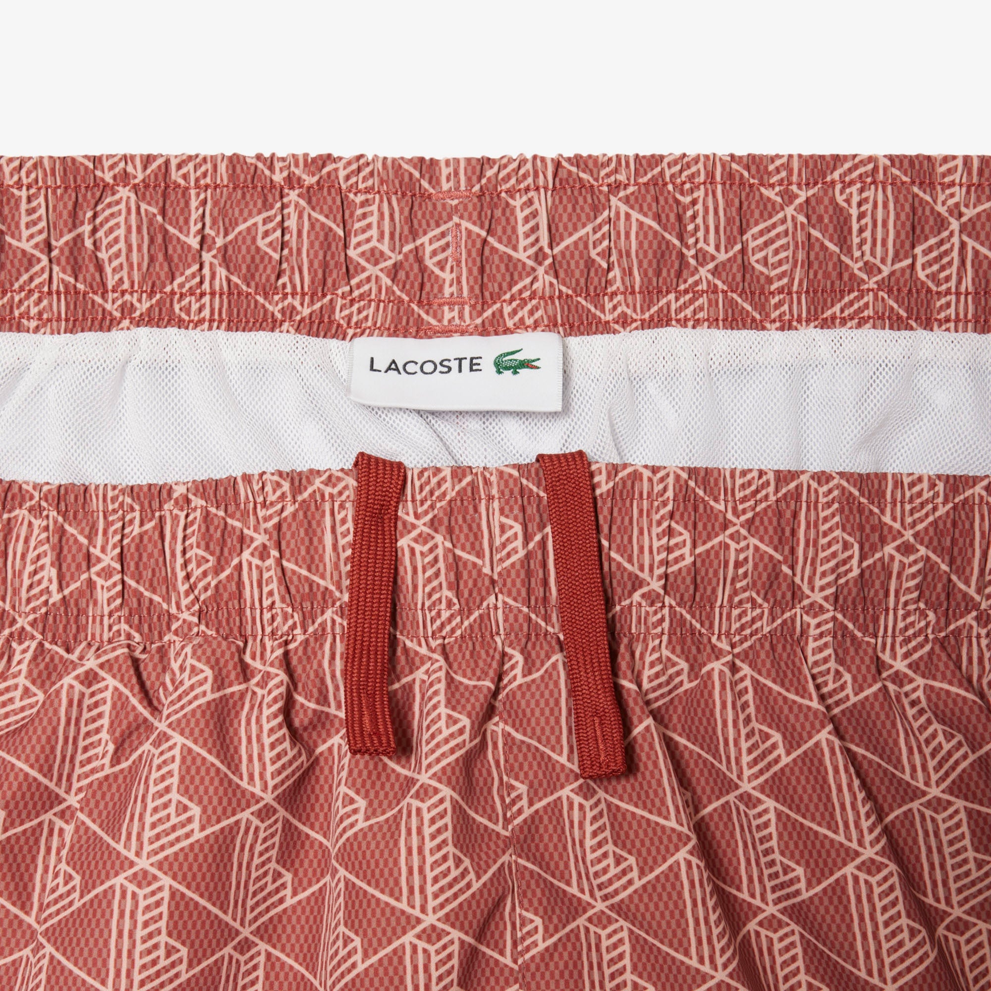 Lacoste Mid Monogram Print Swim Erkek Turuncu Mayo