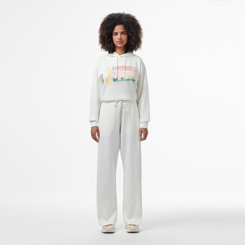  Lacoste Classic Kadın Loose Fit Beyaz Eşofman Altı