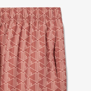  Lacoste Mid Monogram Print Swim Erkek Turuncu Mayo