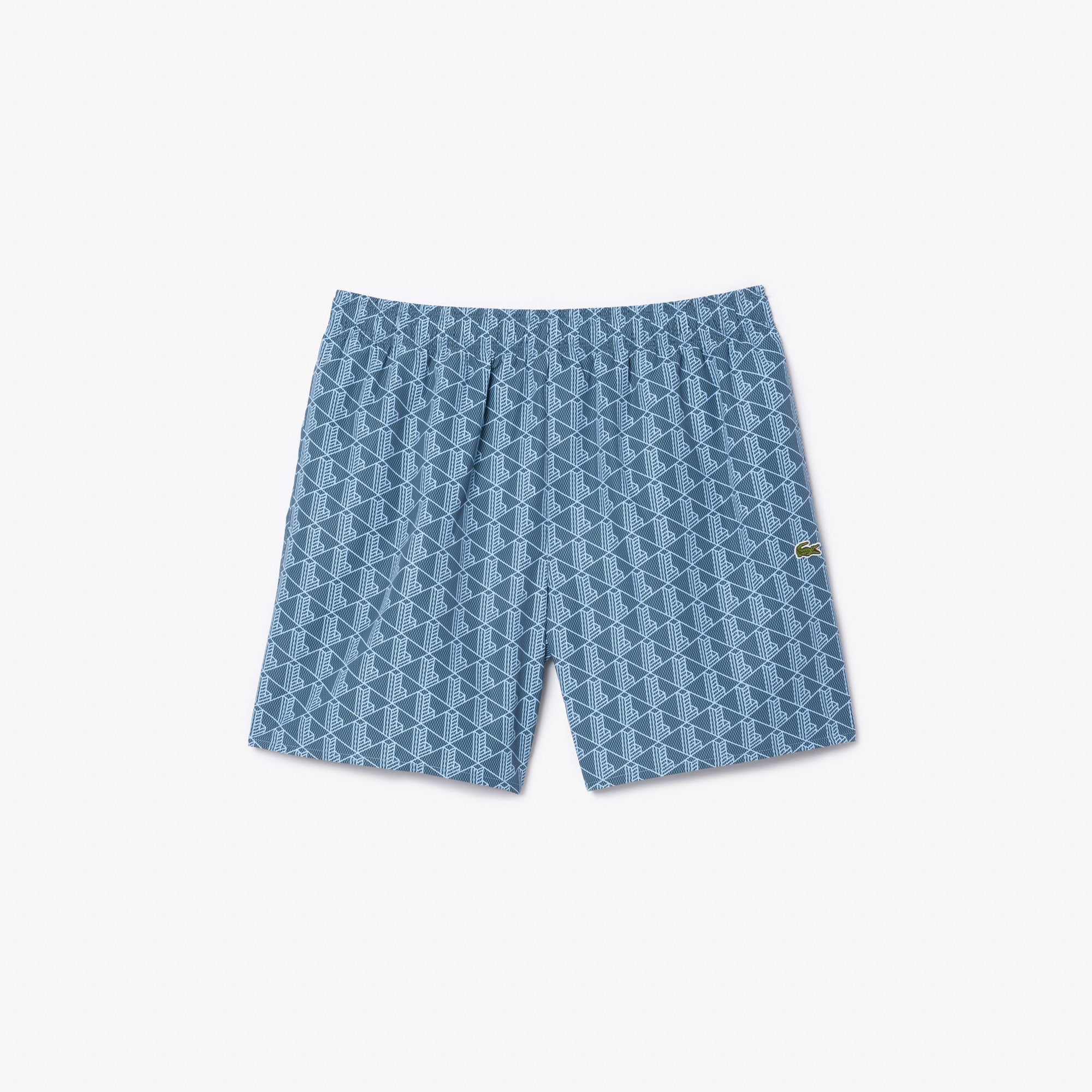  Lacoste Mid Monogram Print Swim Erkek Mavi Mayo