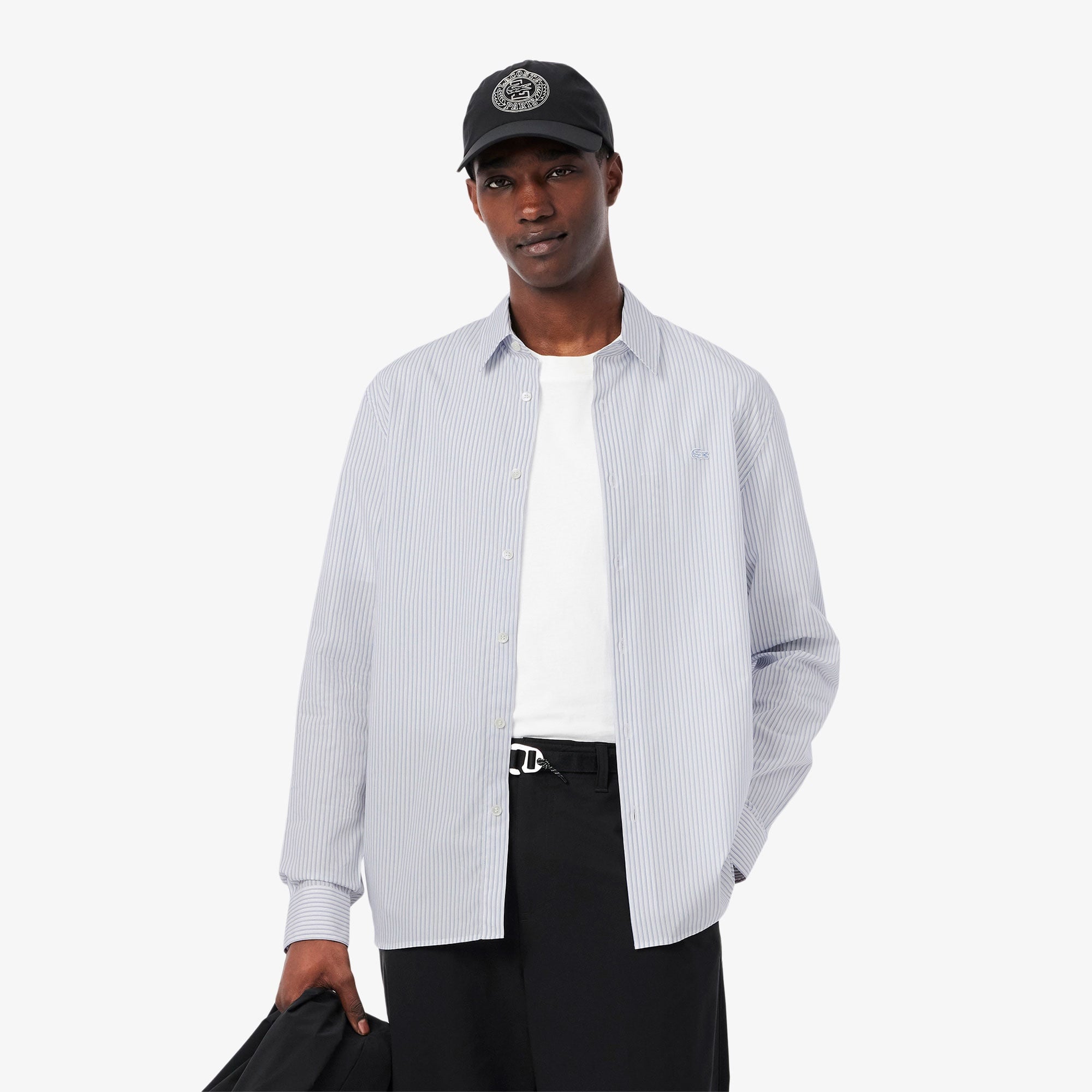 Lacoste Erkek Regular Fit Çizgili Açık Mavi Gömlek